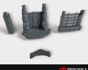 Hagglethorn Hollow Gates & Fences Terrain Set, Tabletop DND Scatter, Miniatures Landscape, Printable Scenery, TTRPG