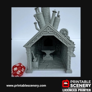 Dwarven Forge Scatter Terrain, DND Tabletop Blacksmith, Handcrafted RPG Miniatures, 28mm, Minis, Printable Scenery, Fantasy, Cave, 40k