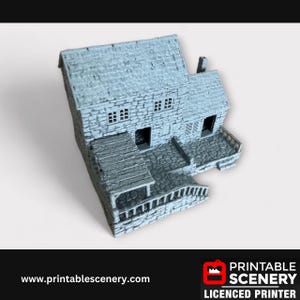 Medieval Stone Bakers House, Terrain for DND and Tabletop Games, TTRPG, 28mm, 32mm, Country and King, fort, Printable Scenery