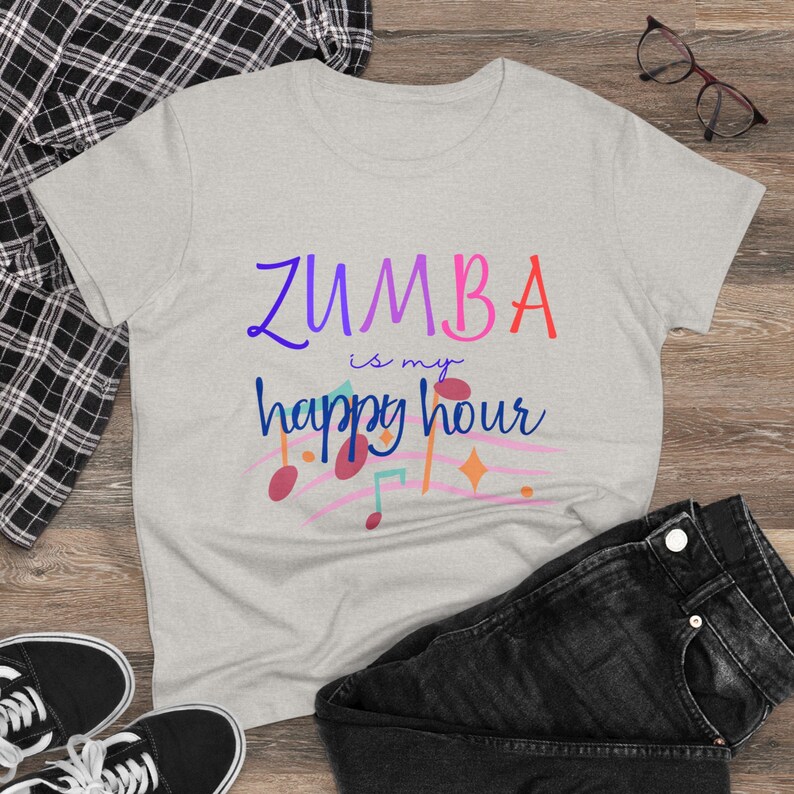 Zumba Lovers Women's Cut Tshirt, Happy Hour Top, Workout Shirt for