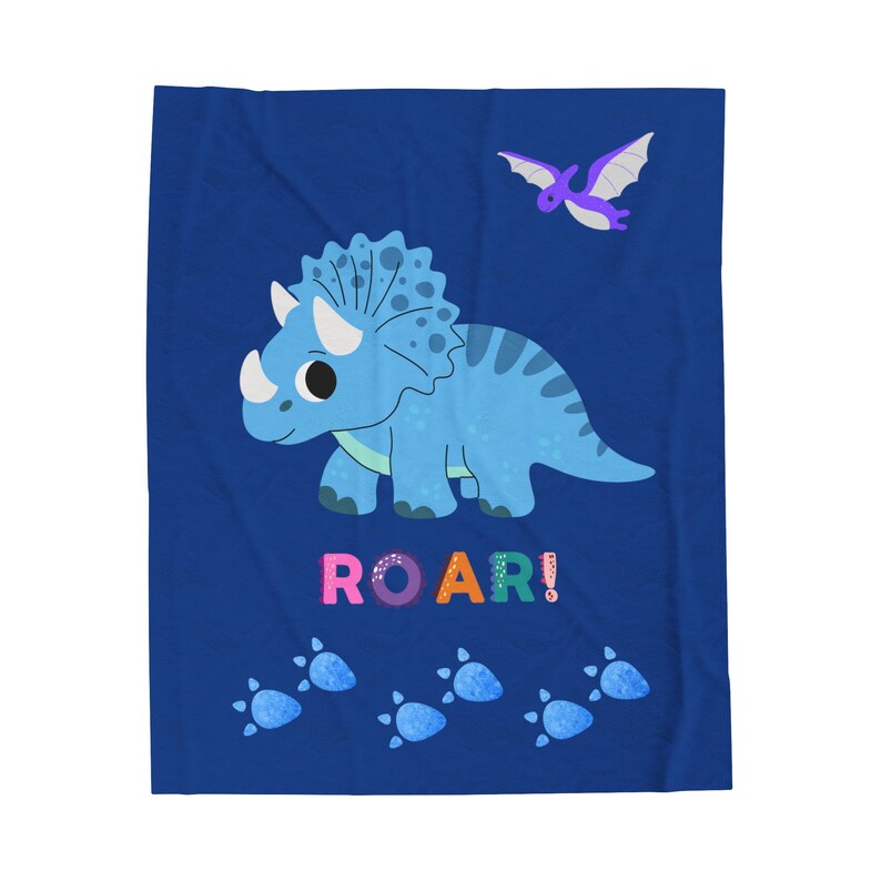 Children's Plush Blanket, Dinosaur Themed Fleece Blanket, Little Boy