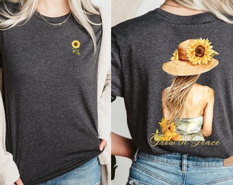 Camiseta bíblica Grow In Grace, Sigue al Señor, Camisa de verano de girasol, Top religioso, Camiseta de manga corta de Jersey unisex