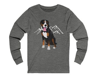 Camiseta de manga larga de perro de montaña suizo, camiseta de perro suizo, camiseta de perro de raza grande, camiseta para amantes de los perros, camiseta de manga larga de jersey unisex
