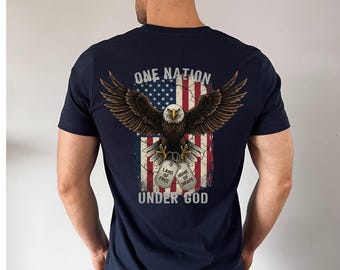 Camiseta patriótica estadounidense, águila calva americana, temática militar, unisex, de algodón grueso.