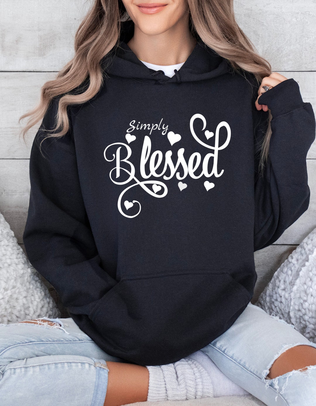 Simply Blessed Hoodie, Religious Sweatshirt, Bible Themed Design ...