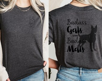 Camiseta belga Malinois, Gals With Mals, Chicas con perros, Camisa de raza Malinois, Top amantes de los perros, Camiseta de manga corta Unisex Jersey