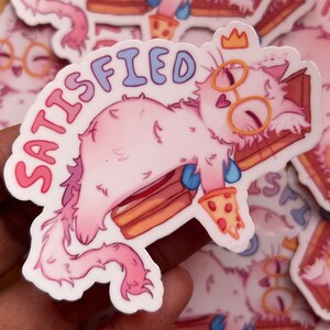 Sticker chat rose mignon - Sticker chat reine des fées - Sticker Seraphina - vinyle brillant