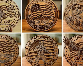 USA 250-jähriges Jubiläum SVG Bundle 1776–2026 Patriotic Eagle Flagge Lasergravurdatei American Patriot Design America 250 Emblem dxf eps Datei