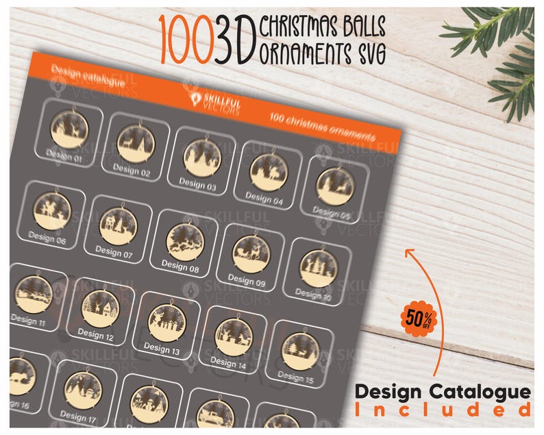 Pack 100 of 3D Christmas Ornaments SVG Mega Bundle, Christmas Tree ...