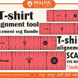 Tshirt Alignment Tool Placement Svg Bundle, Tshirt Alignment Too Templatel, Tshirt Ruler Guide Pdf, Shirt Placement, Inches & Centimeters