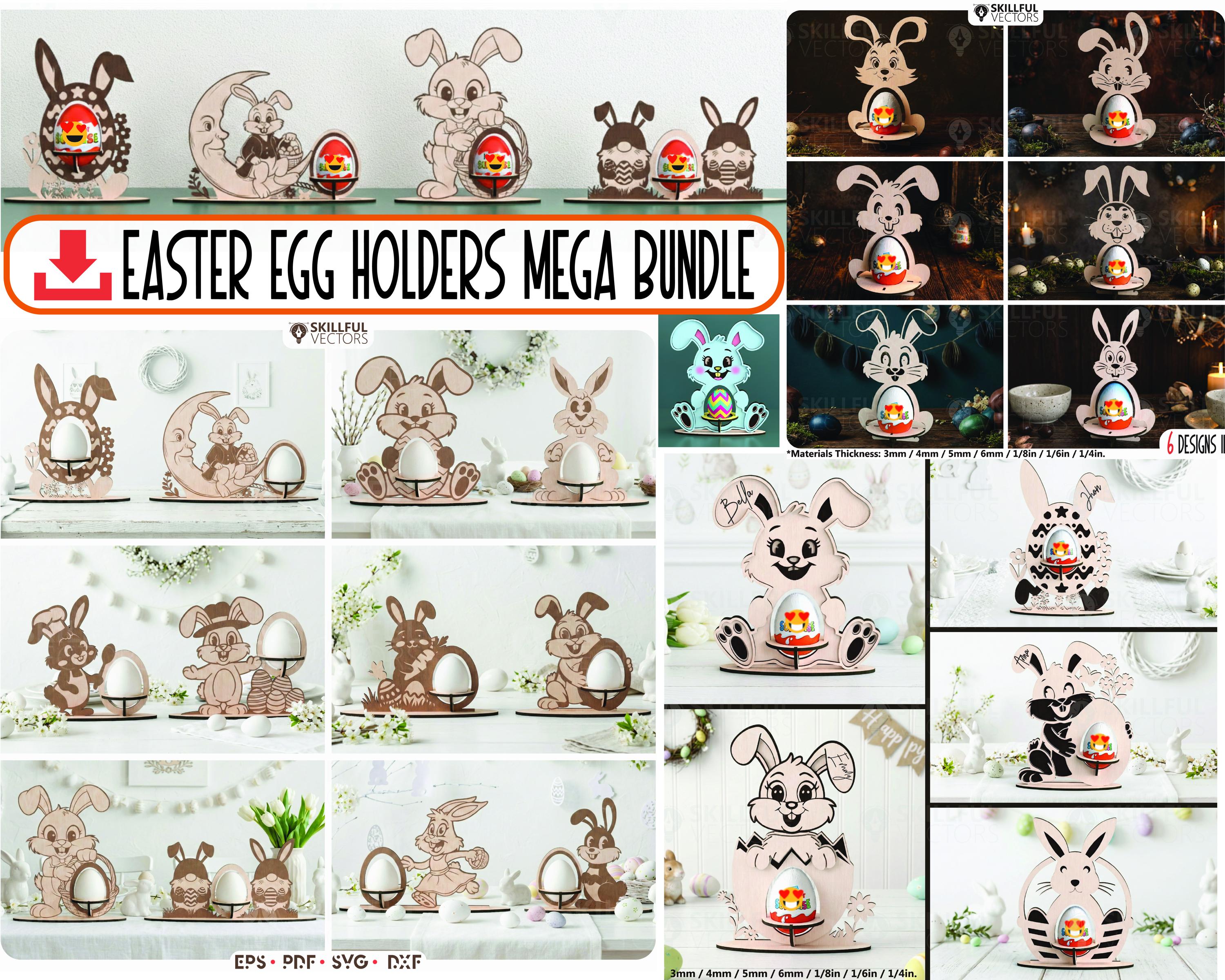 Tagliere Portauovo In Legno Di Hevea – Design "Crazy Guinea Pig Lady" Per Pasqua, 24x20 Cm