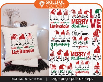 Christmas Gnome SVG Bundle: Holiday Gnomies (Digital Files)