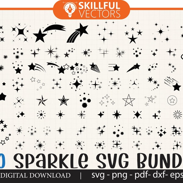 Sparkle Svg Big Bundle,150 Designs, Sparkle Cut File, Sparkle Art, Stars Svg, Sparkles, Svg Files For Cricut, Sparkle Stars Instant Download