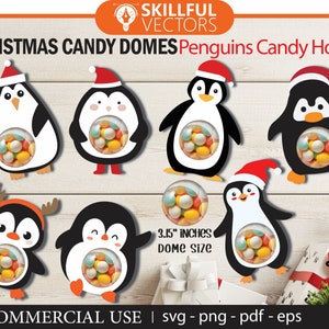 Christmas Candy Dome SVG, Candy Ornaments SVG, Chocolate holder svg, Penguins Candy dome Svg, Candy Ornaments SVG, Christmas candy holder