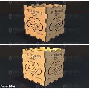Laser Cut File Windlicht Love Valentin Valentine&#39;s Day, Love Valentine Lantern SVG Wood Candle Holder DXF , Lanterns Vector Digital Download