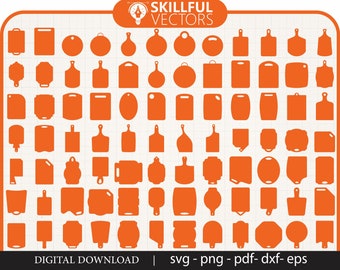 100 Schneidebrett für die Küche Big Set SVG Bundle, Bretter zum Servieren von Gerichten, Brotbrett, Formen für Laserschneiden, Vektor Schneidebretter