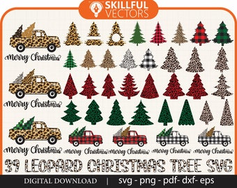 Leopard Weihnachtsbaum SVG Bundle: 39 Designs (Digitaler Download)