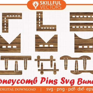 Honeycomb Laser Cut Pins SVG Bundle: Glowforge Crumb Tray Pegs (Digital Download)