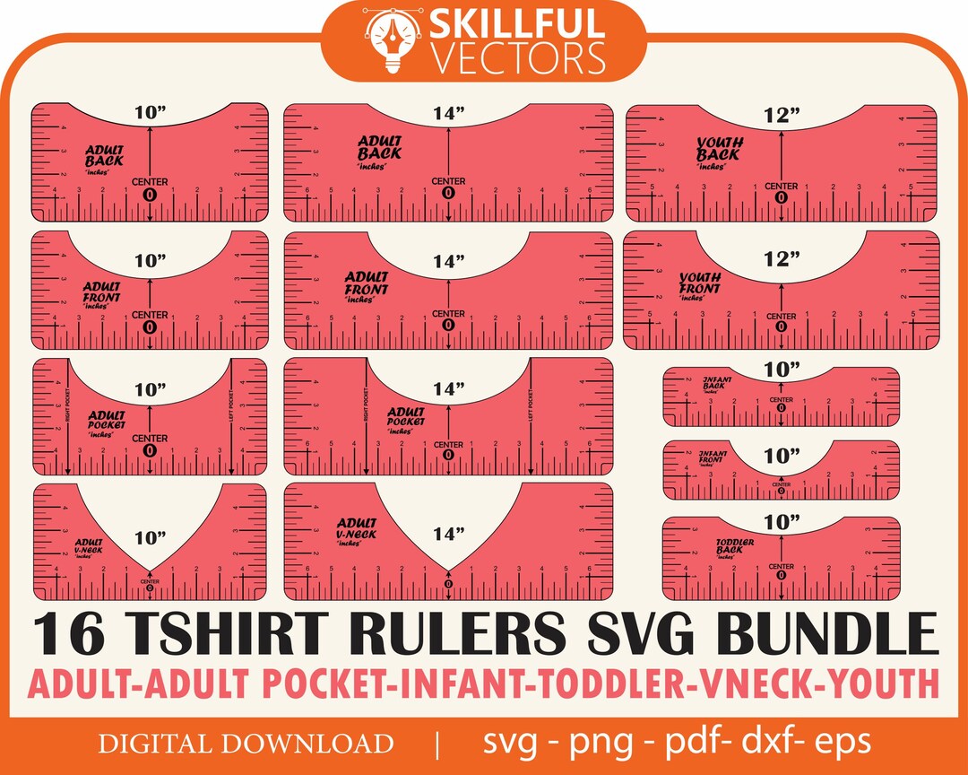 Tshirt Ruler Big Svg Bundle, Tshirt Alignment Tool Svg, Centering Tool Template, Vinyl Placement
