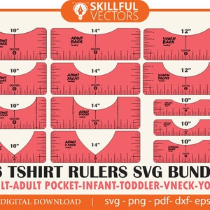 T-Shirt Ruler SVG Bundle: Alignment Tool Template (Digital Download)