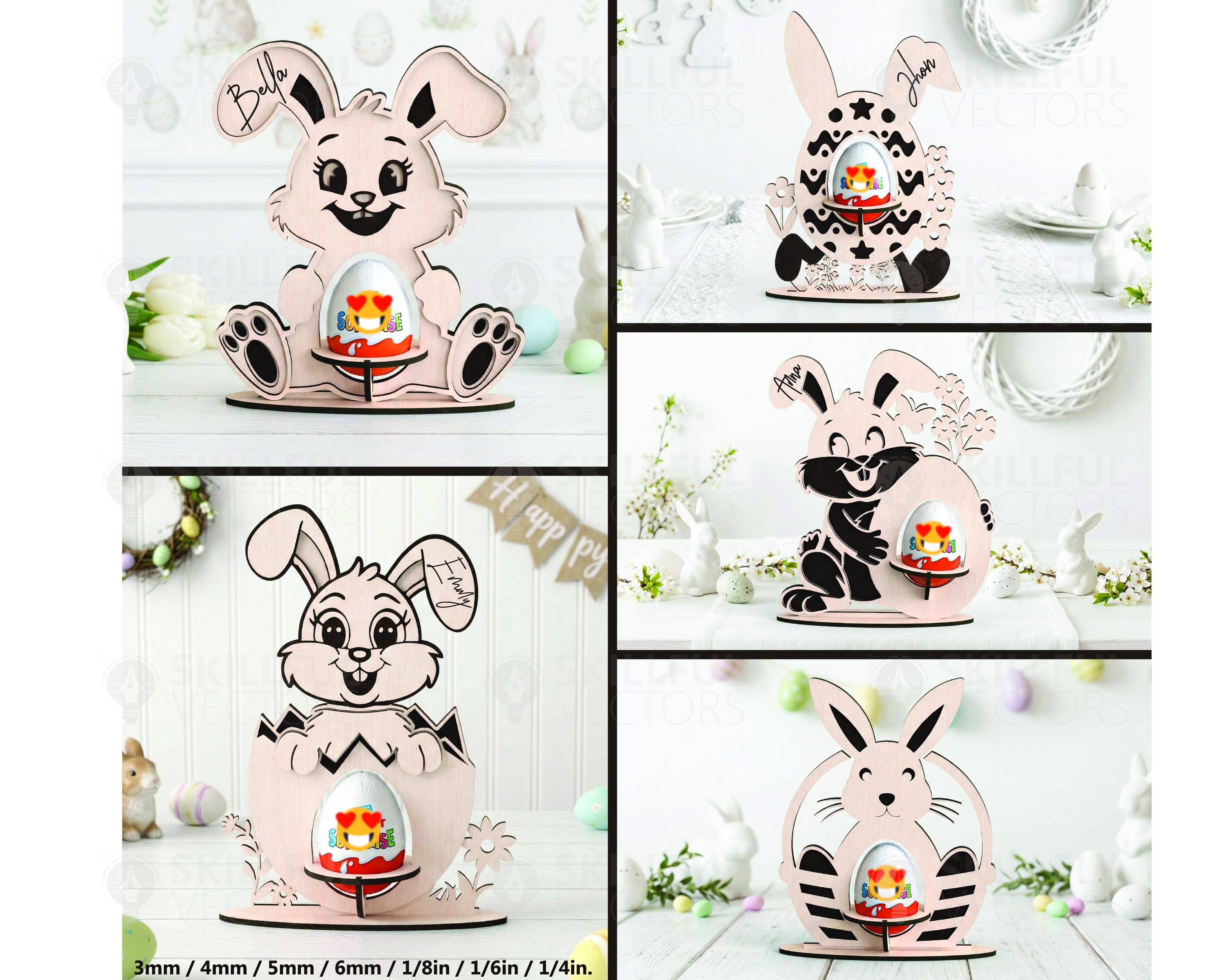 Easter Bunny 5 Egg Holders Laser Cut Svg File Glowforge Easter Bunny ...