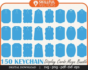 Keychain Display Card SVG Bundle: 150+ Designs (Digital Download)