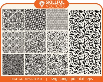 Seamless Tooled Leather Pattern SVG Bundle (Digital Download)
