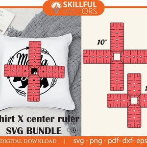 T-Shirt X Center Ruler SVG Bundle: Alignment Tool Template (Digital Download)