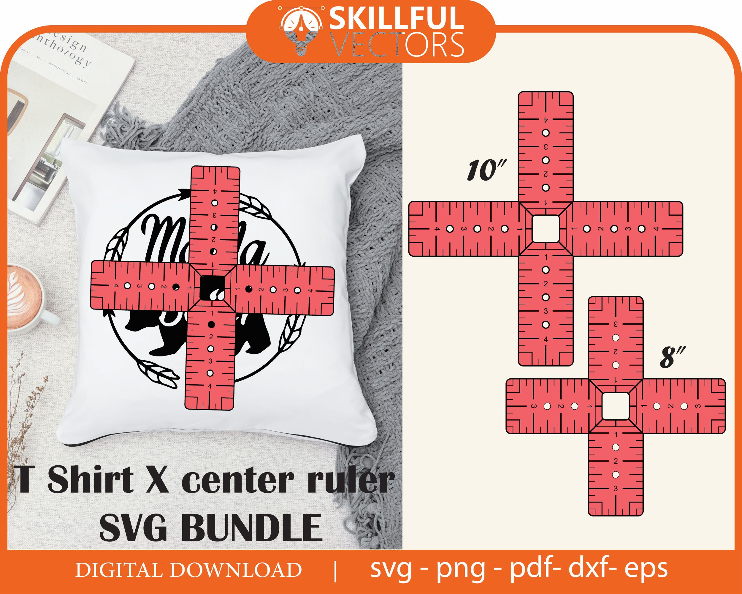 Tshirt Ruler svg Bundle, tshirt alignment tool svg, Centerin - Inspire  Uplift