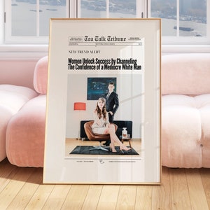 Trendy Newspaper Print, It Girl Dorm Retro Art, Trendy Girly Wall Art, Vintage Bar Cart Printable, New York News