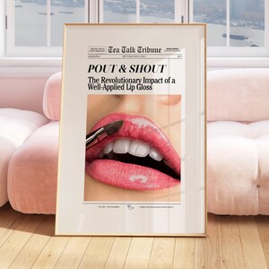 Trendy Newspaper Print, It Girl Dorm Retro, Trendy Girly Wall Art, Vintage Bar Cart Printable, New York News, Girly Aesthetic, Makeup Art