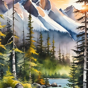 Alaska Mountain Print, Landscape Wall Art, Mountain Art Printable, Wall Art Print, Mountain Wall Art,  Alaska Landscape, Printable Art