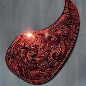 Custom Acoustic Guitar Pickguards in Acrylic Mirror red mirror
