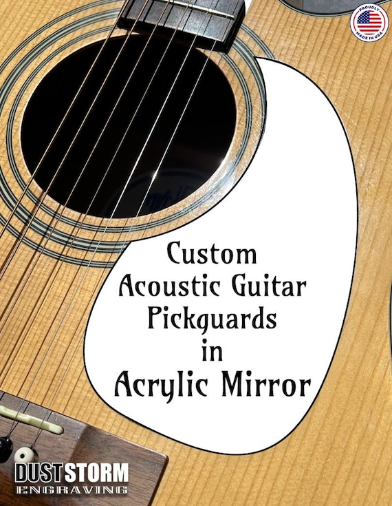 Custom Acoustic Guitar Pickguards in Acrylic Mirror