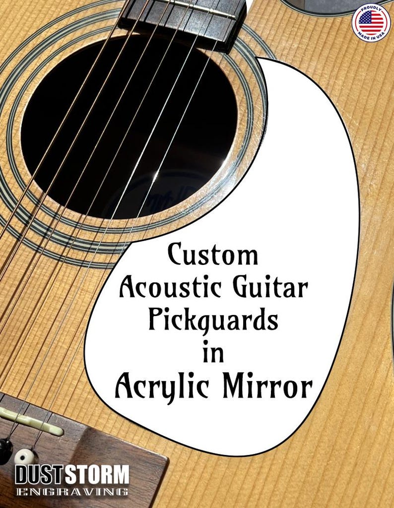 Custom Acoustic Guitar Pickguards in Acrylic Mirror bild 1