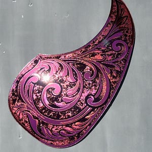 Custom Acoustic Guitar Pickguards in Acrylic Mirror pink mirror