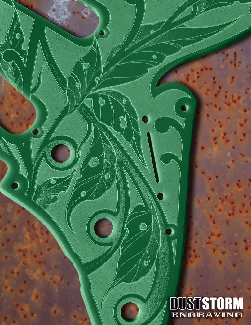 Pickguard Sinistrorso ST SSS Verde + Set Cover Tremolo Per Chitarra Fender Stratocaster