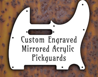 Custom Laser Engraved Mirrored Acrylic Pickguards