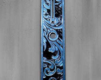 Engraved Toggle Control Plate for Telecaster Style Guitar in Blue Acrylic Mirror