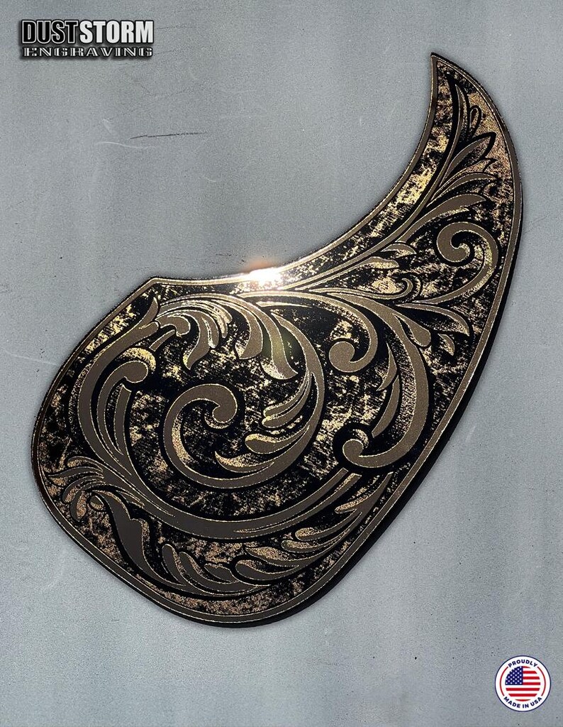 Custom Acoustic Guitar Pickguards in Acrylic Mirror copper mirror