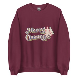 Vrolijk kerstfeest! | Casual kerstsweater in retrostijl met ronde hals