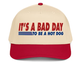 Es un mal día para ser un perrito caliente / Gorra de béisbol bicolor informal, divertida, moderna y elegante, bordada, ajustable con cierre a presión