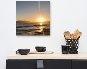 Canvas print of beautiful Shell Beach, CA at sunset