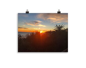 Photo paper poster of sunset of Shell Beach, California