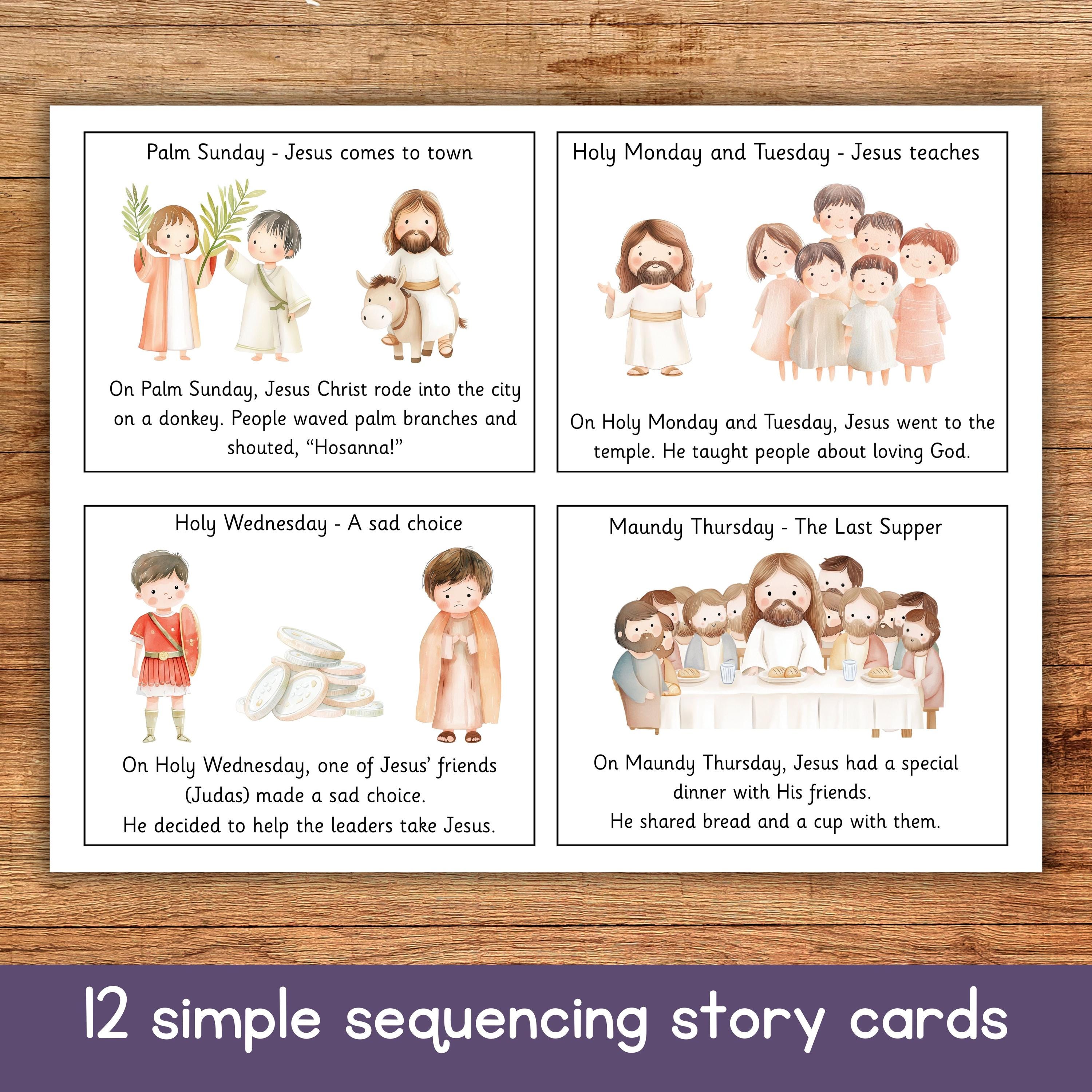Easter Story Sequencing Cards for Kids | Christian Easter Printable ...