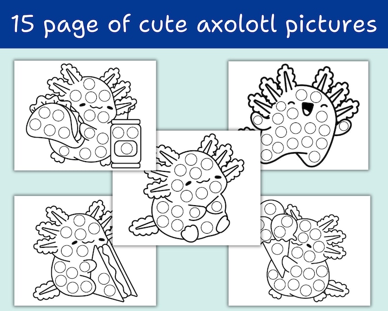 Axolotl Dot Marker Coloring, Axolotl Do a Dot Worksheets, Axolot ...