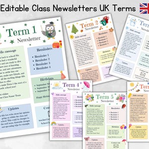 UK Monthly Classroom Newsletter Template, Teacher-Parent Communication, UK School Newsletter, UK Termly Newsletter, Editable Canva Design