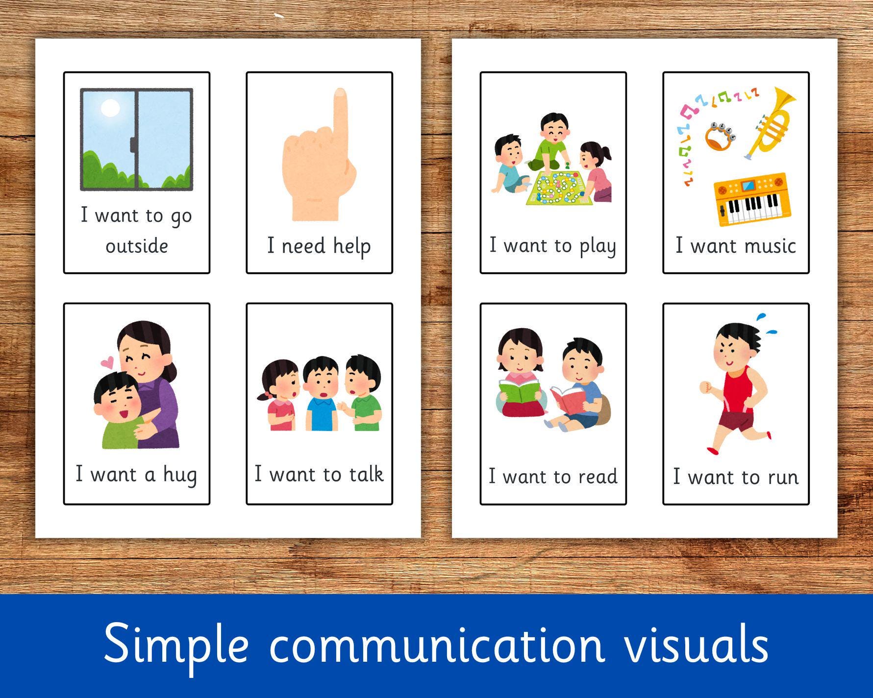 Basic Needs Flash Cards, Communication Flashcards, Educational ...