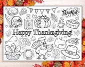 Thanksgiving Coloring Page, Thanksgiving Coloring Placemat, Cozy Vibes Coloring, Fall Coloring Pages, Kids Thanksgiving Printable