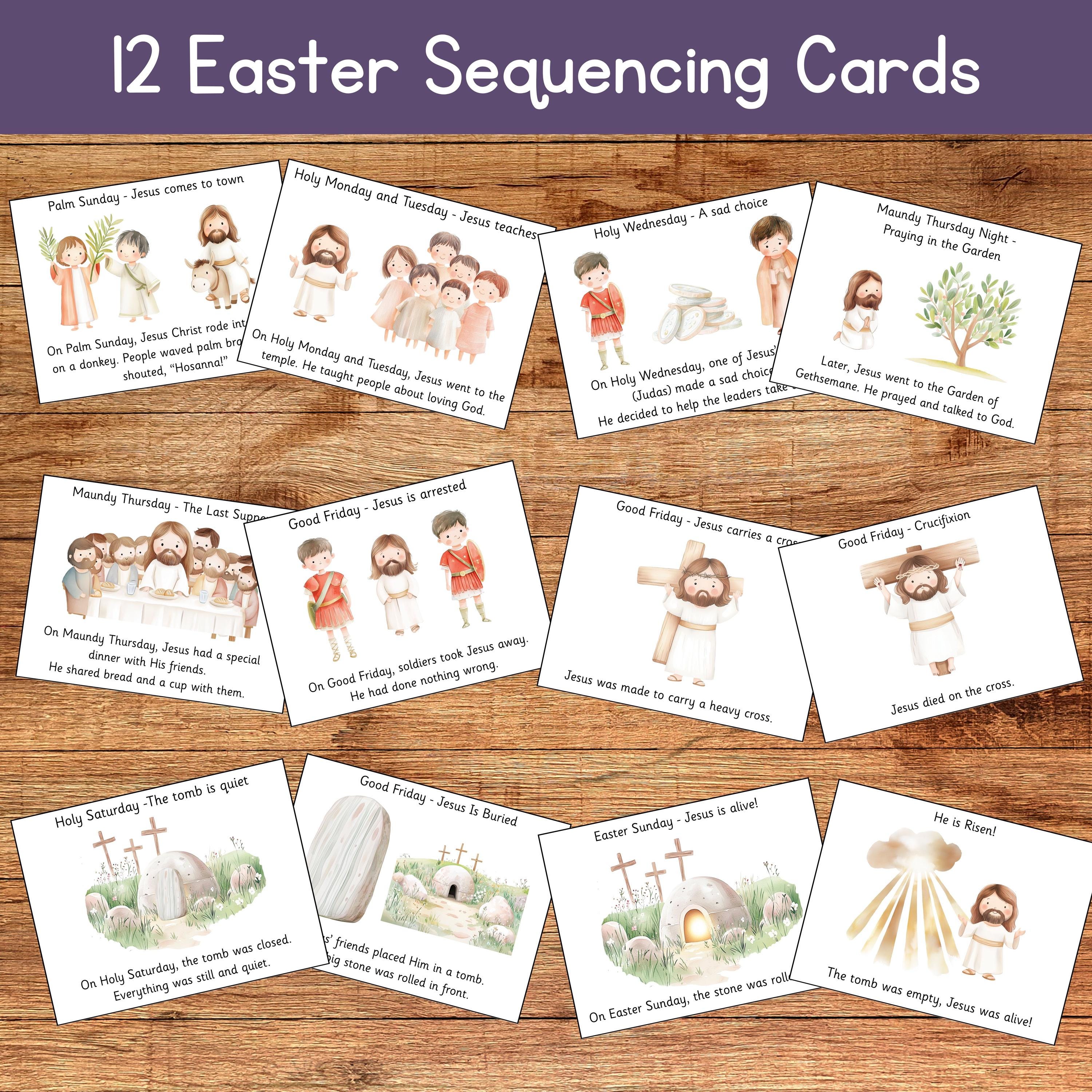 Easter Story Sequencing Cards for Kids | Christian Easter Printable ...